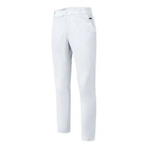 ATHLETICS Vävda, smalpassade fritidsbyxor i sportstil, vita